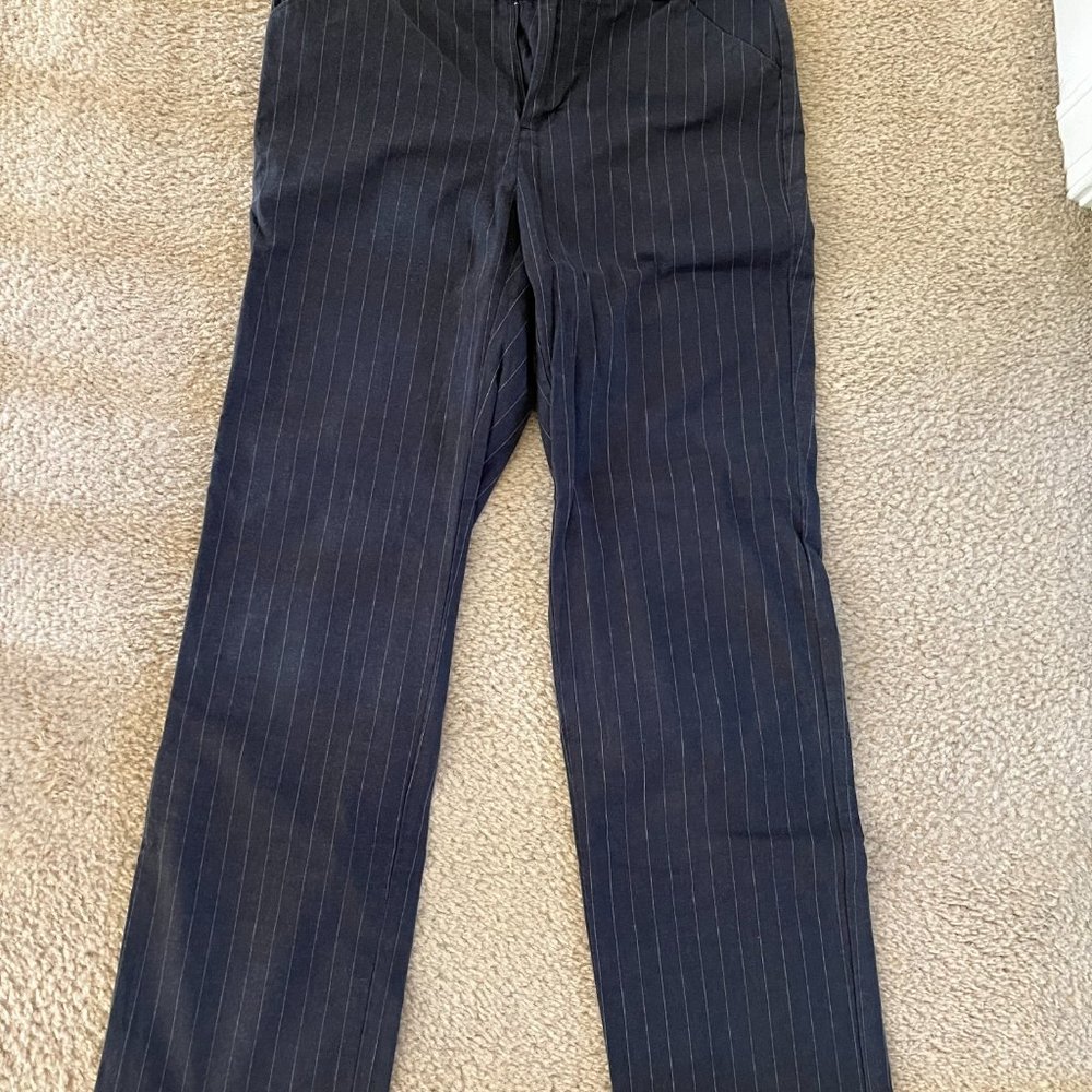 Pre-Owned DOCKERS white pin stripe grey dress professional work pants Women's 4